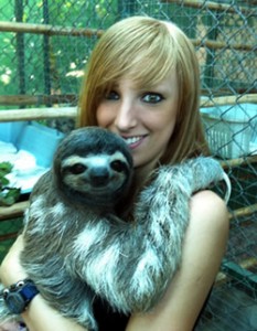 Becky Cliffe sloth woman costa rica