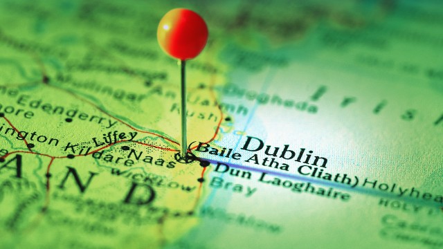 Dublin Marked on Map