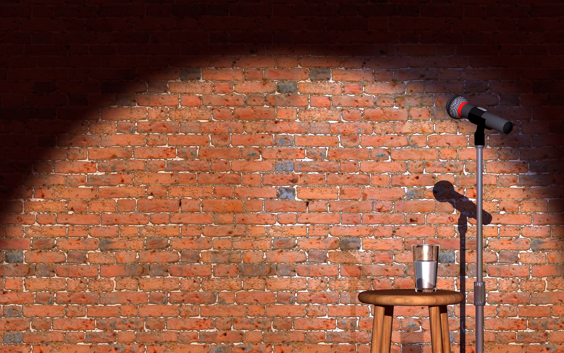 Comedy stand. Кирпичная стена и микрофон. Кирпичная стена с прожектором. Сцена с кирпичной стеной. Афиша на кирпичной стене.